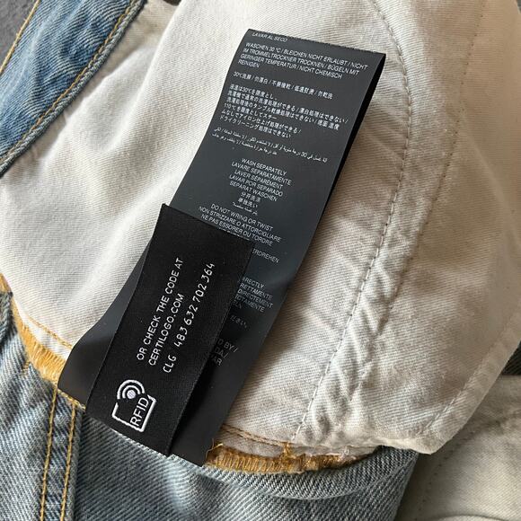 ALANUI: Men's Baggy Cut Patchwork Jeans - 30 - Picture 8 of 8